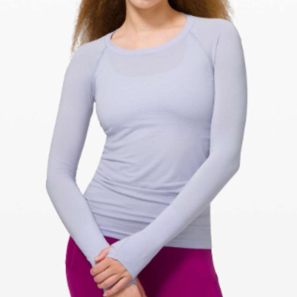 lululemon Swiftly Tech Long Sleeve 2.0 Blue Size 8 NWT